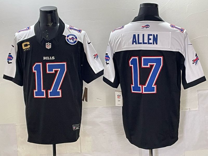 Men Buffalo Bills 17 Josh Allen Nike Black 2025 Limited NFL Jersey 04